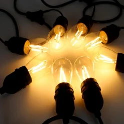 Udendørs lyskæde Garlanda, sort, IP44, 10 m, 10-lys.^Eko-Light Discount