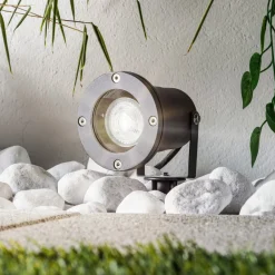 Lindby Udendørs Spot>Udendørs spot med jordspyd Tessa, i gråt