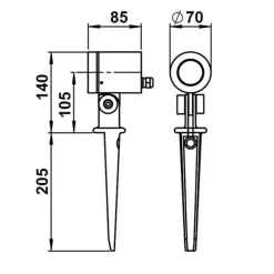 Albert Leuchten Udendørs Spot>Udendørs spotlampe 626, sort, drejelig, jordspyd