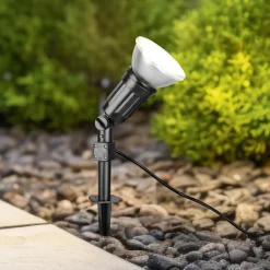 Reality Leuchten Udendørs Spot>Udendørs spotlampe Caceres, sort, plast, IP44, vipbar