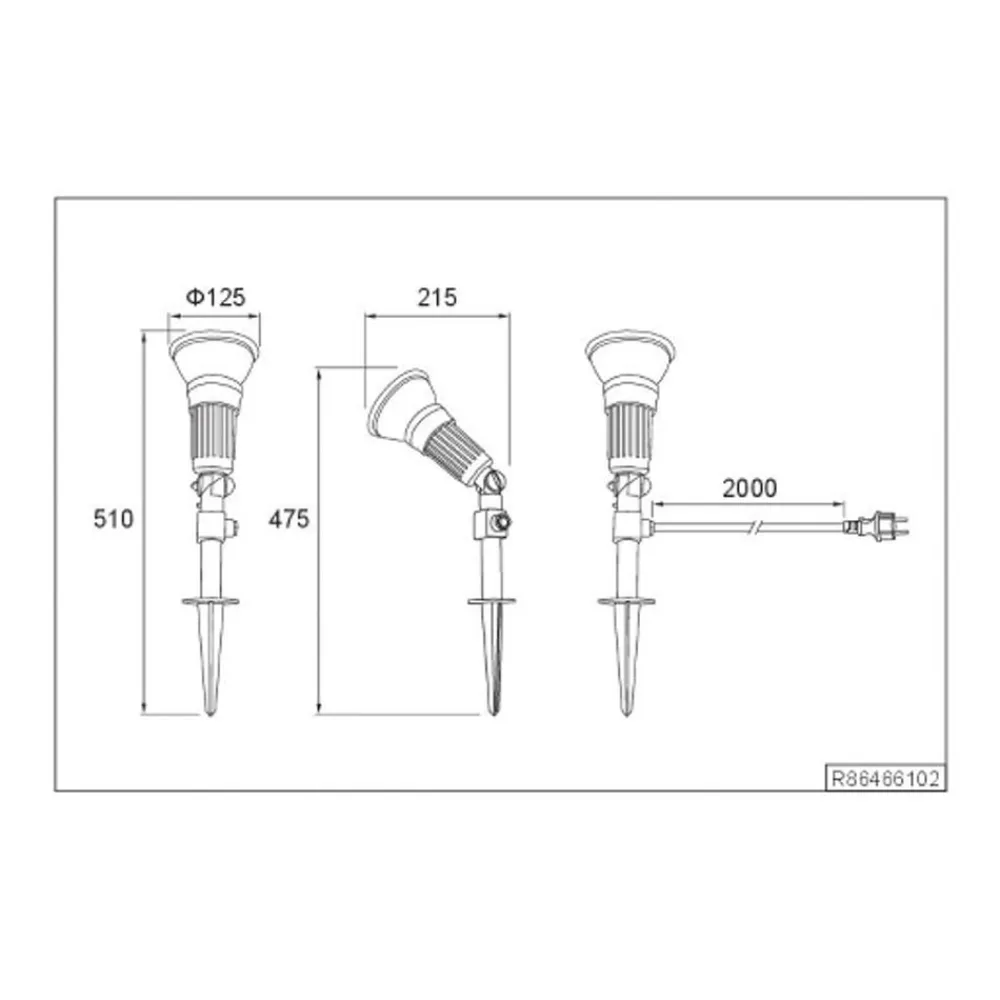 Reality Leuchten Udendørs Spot>Udendørs spotlampe Caceres, sort, plast, IP44, vipbar