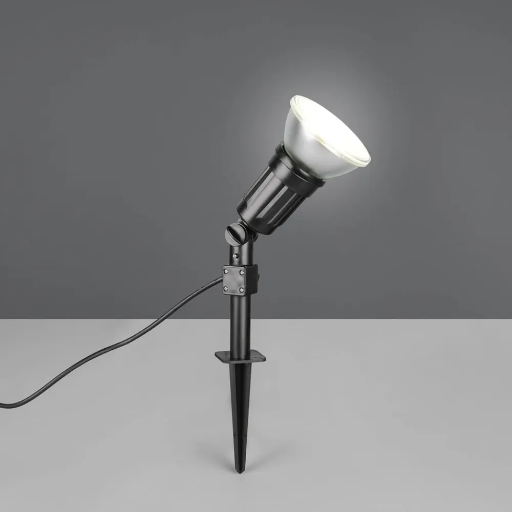 Reality Leuchten Udendørs Spot>Udendørs spotlampe Caceres, sort, plast, IP44, vipbar