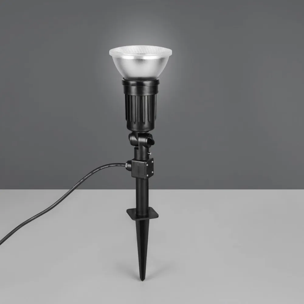 Reality Leuchten Udendørs Spot>Udendørs spotlampe Caceres, sort, plast, IP44, vipbar