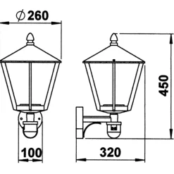 Albert Leuchten Væglampe Med Sensor>Udendørs væglampe 671, hvid med bevægelsesdetektor