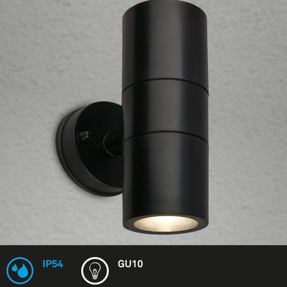 Briloner Udendørs væglampe 3792025 sort plast op/ned 2 x GU10