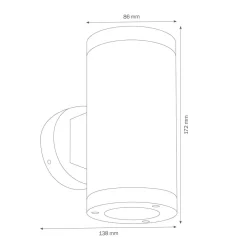 LCD Udendørs væglampe 1060 up/down, grafit