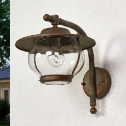 Moretti Luce Væglamper>Udendørs væglampe Adessora, antik messing