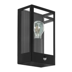 EGLO Udendørs væglampe Alamonte med sensor, sort