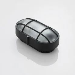 Udendørs væglampe Alisha, oval, sort^Lindby Online