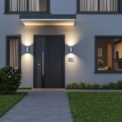 Deko-Light Udendørs væglampe CAN, hvid, 2 lyskilder, Ø 8 cm, IP65, metal, GU10