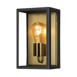 Udendørs væglampe Carpi, sort, bredde 18 cm^Konstsmide Hot