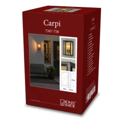 Udendørs væglampe Carpi, sort, bredde 18 cm^Konstsmide Hot