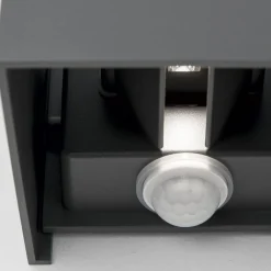 Udendørs væglampe Cube-S, antracit, metal, sensor^ORION Online