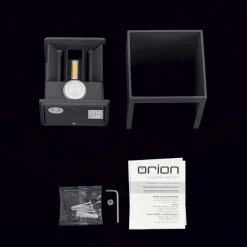 Udendørs væglampe Cube-S, antracit, metal, sensor^ORION Online