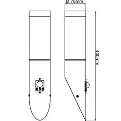 Udendørs væglampe Dody Sensor, sort, metal, plast^Brilliant Sale