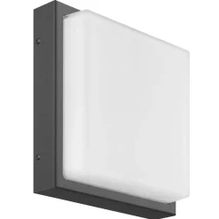 LCD Udendørs væglampe Ernest, grafit, 25 x 25 cm, E27, stål