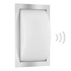 Udendørs væglampe Ivett E27 stål med bevægelsessensor^LCD Discount