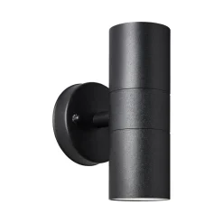 Udendørs væglampe Jandy up/down, sort, metal, glas, GU10^Brilliant New