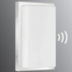 LCD Udendørs væglampe Julea, stål, bevægelsessensor