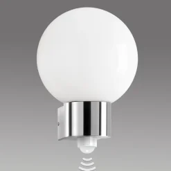 CMD Væglampe Med Sensor|Væglamper>Udendørs væglampe Kekoa, glas, stål, sensor, Ø 23 cm