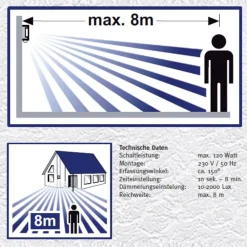 CMD Udendørs væglampe Long i stål med sensor