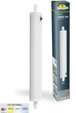 Udendørs væglampe Lorenza sort/klar 26 cm, R7S CCT kunstharpiks^Fumagalli Discount