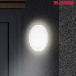 Telefunken Udendørs væglampe med sensor Nizza Ø 28cm hvid 4.000K