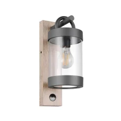 Udendørs væglampe Sambesi, trælook, trykstøbt aluminium, sensor^Trio Lighting Clearance