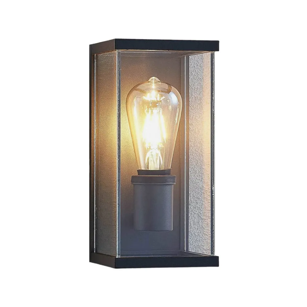 Udendørs væglampe Susanne, kantet med glas^Lindby Online