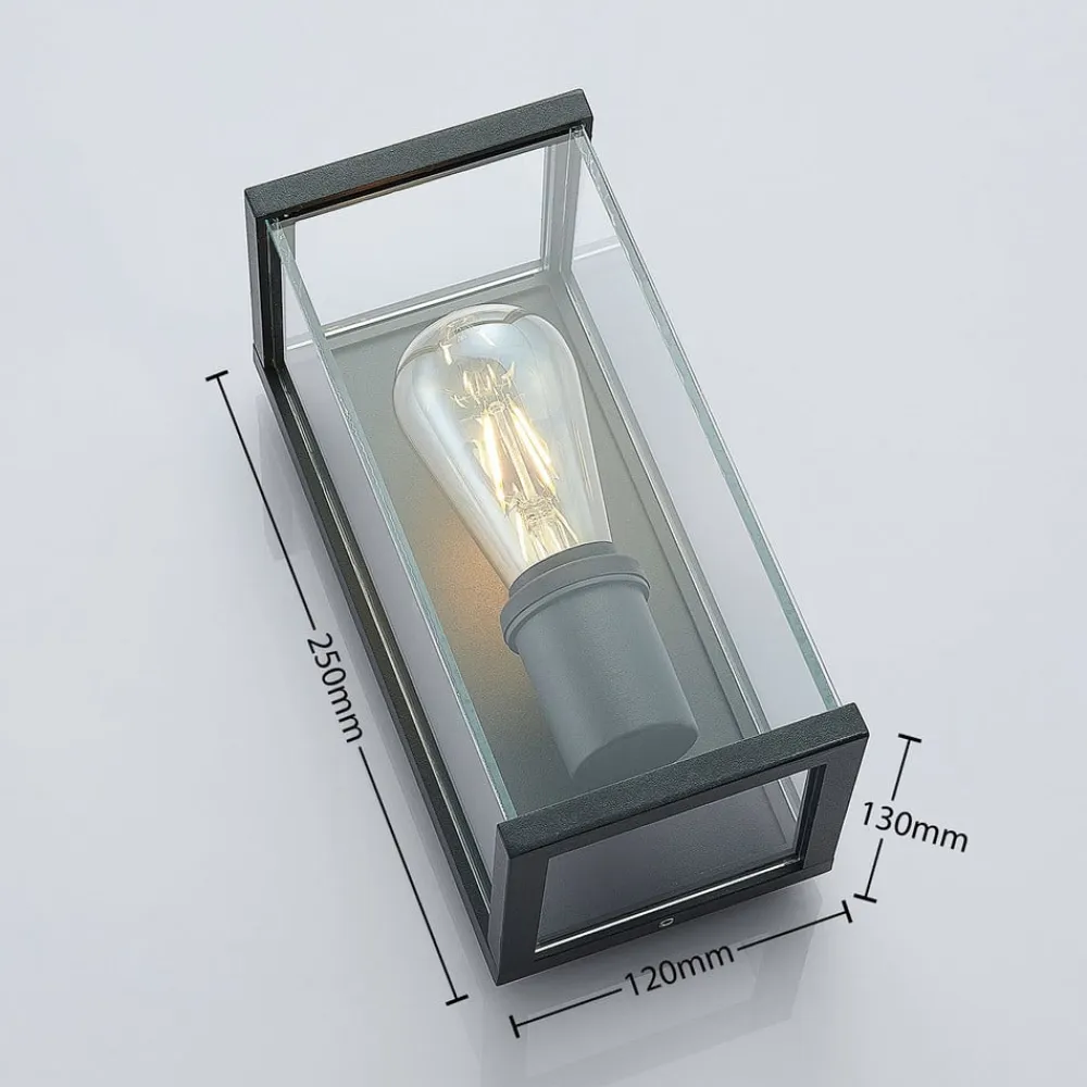 Udendørs væglampe Susanne, kantet med glas^Lindby Online