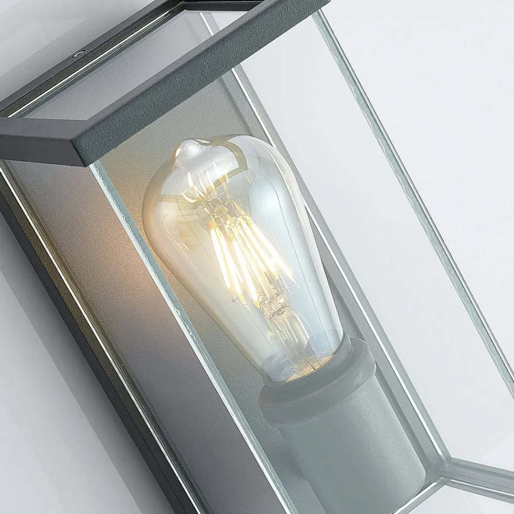 Udendørs væglampe Susanne, kantet med glas^Lindby Online