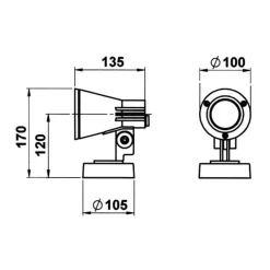 Udendørs vægspot 639, hvid, drejelig og svingbar^Albert Leuchten New