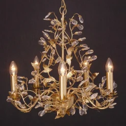 Udsøgt Buono lysekrone i guld med fem lys^Holländer New