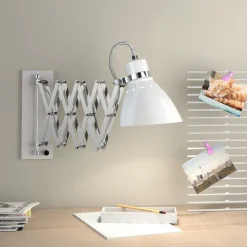 Udtrækkelig væglampe Kordian af metal, hvid^Steinhauer Hot