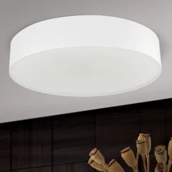 ORION Ufo loftlampe med linnedskærm, hvid