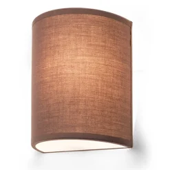 Ufo væglampe med linnedskærm i brun^ORION New
