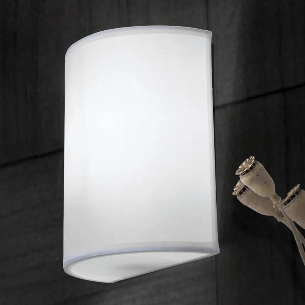 ORION Ufo væglampe med linnedskærm i hvid