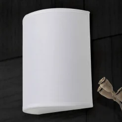 ORION Ufo væglampe med linnedskærm i hvid