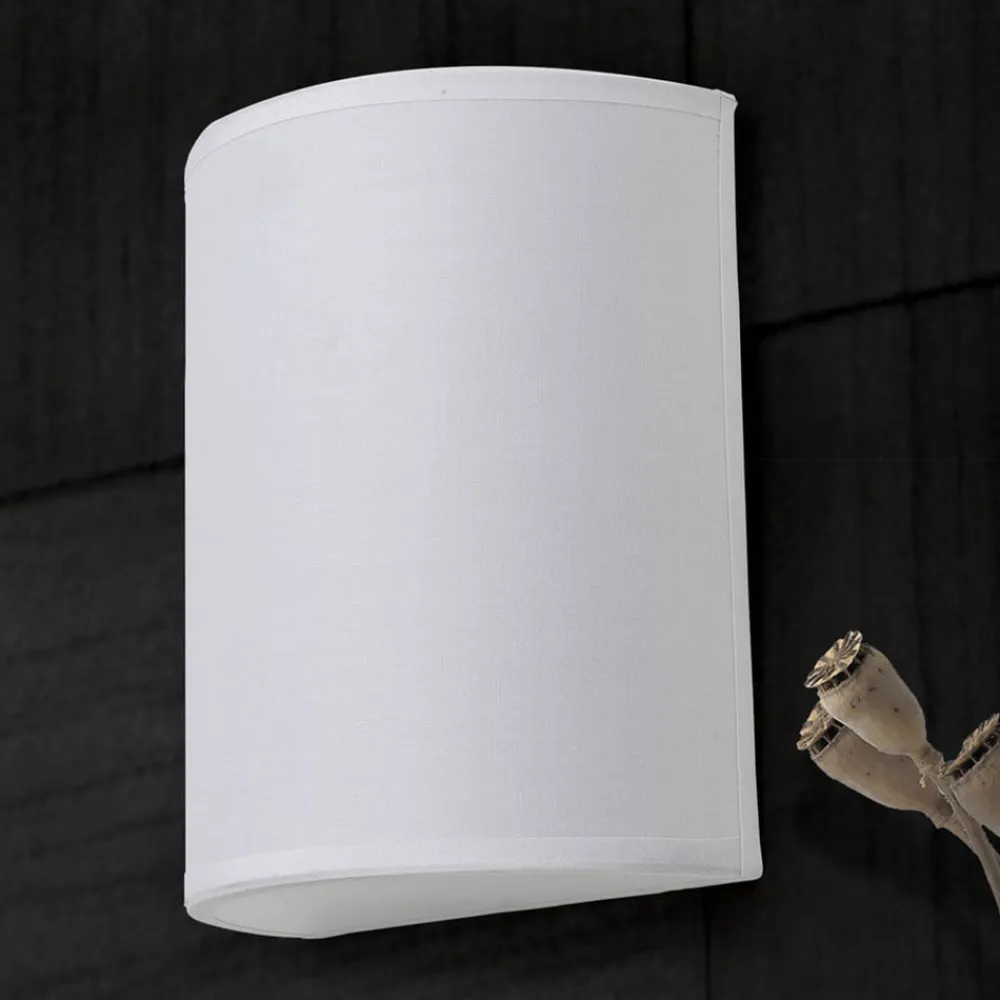 ORION Ufo væglampe med linnedskærm i hvid