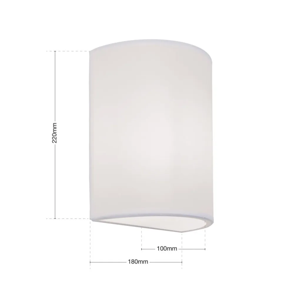 ORION Ufo væglampe med linnedskærm i hvid