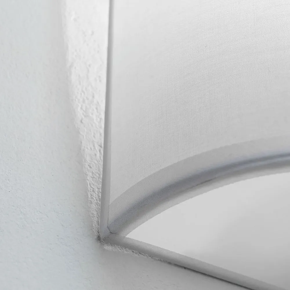 ORION Ufo væglampe med linnedskærm i hvid