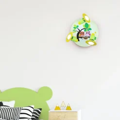 Ugle loftlampe til børneværelset, grøn-gul^Elobra Online