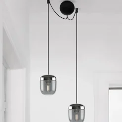 UMAGE Pendellamper>Acorn hængelampe 2 lyskilde røggrå stål