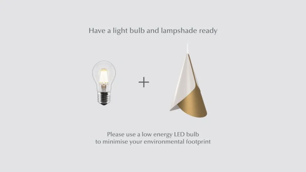 UMAGE Pendellamper>Cornet hængelampe, hvid, messing