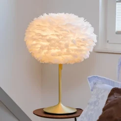 UMAGE Eos medium bordlampe, hvid/messing