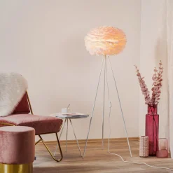 Eos Medium gulvlampe rosa, hvid trefod^UMAGE Outlet
