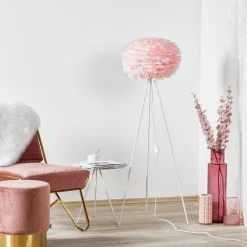 Eos Medium gulvlampe rosa, hvid trefod^UMAGE Outlet