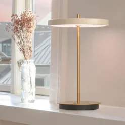 LED-bordlampe Asteria Move perlehvid/messing 31cm^UMAGE Sale