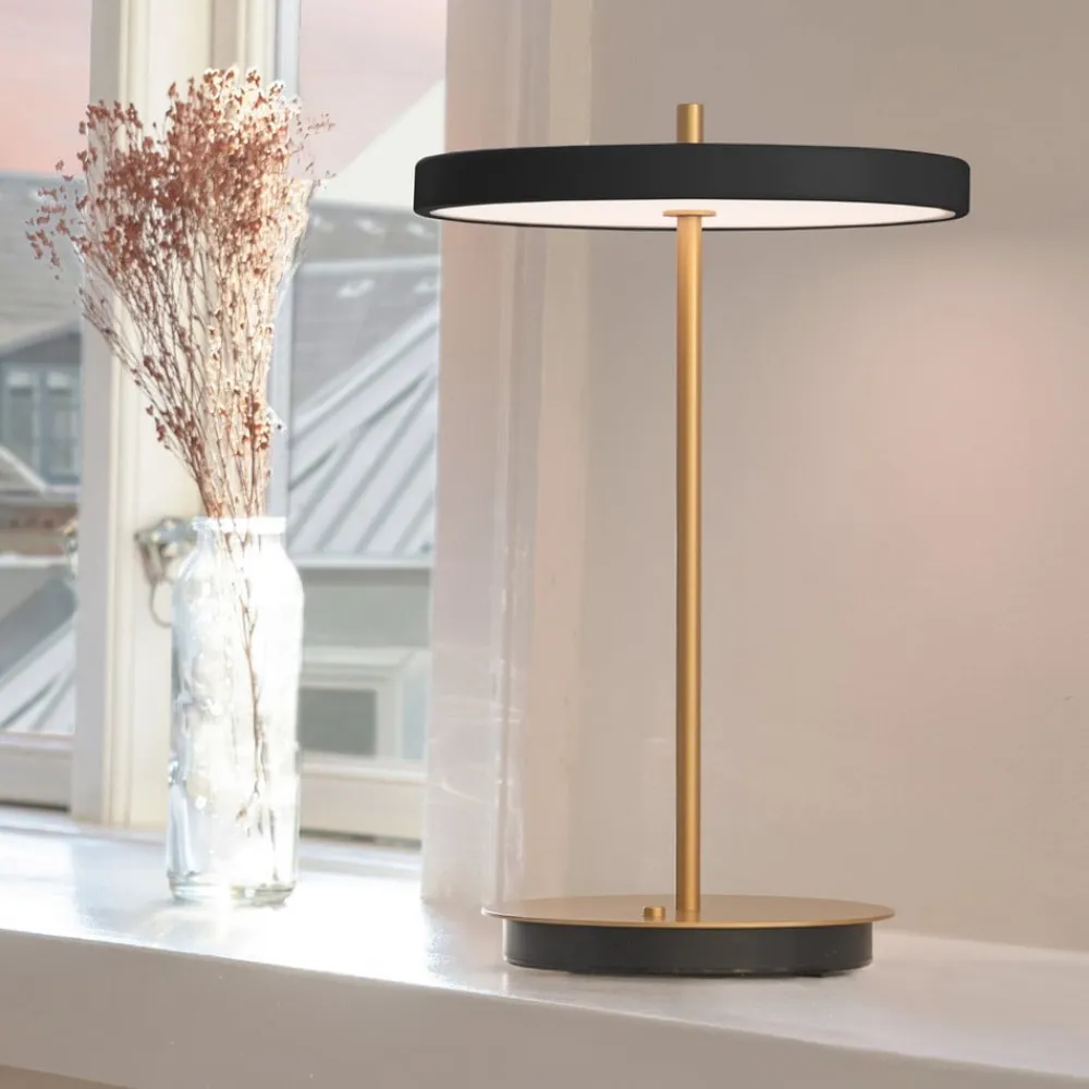 UMAGE Bordlamper>LED-bordlampe Asteria Move sort/messing 31 cm