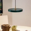 UMAGE LED-hængelampe Asteria Mini mørkegrøn/messing Ø 31 cm